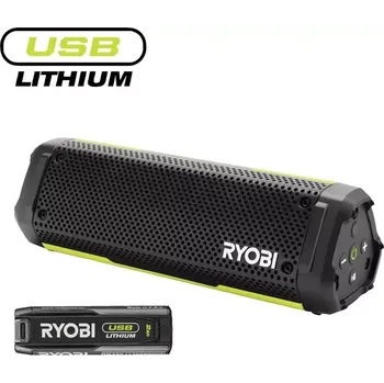 RYOBI RS4-120G aku Bluetooth 4V USB Lithium reproduktor s 2,0Ah akumulátorem