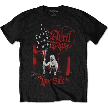 Pánské tričko Avril Lavigne Love Sux Balloons Black XL Tričko