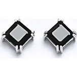 Zlaté náušnice, přírodní granát, bílé i žluté zlato - NŠ 1259