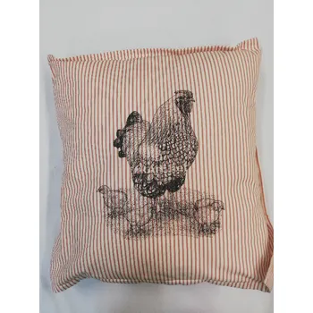 Nákupní taška Polštář bavlněný 40 x 40 cm - červený proužek - Slepice