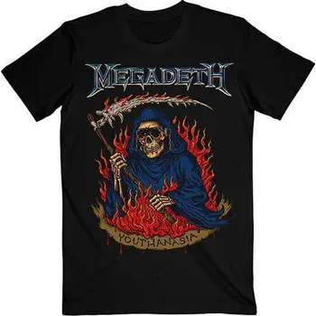 Pánské tričko Megadeth Youthanasia Flames Black 2XL Tričko