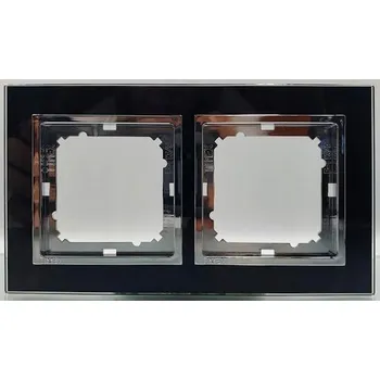 vypínač Rámeček dvojnásobný - sklo rámeček černá - černá