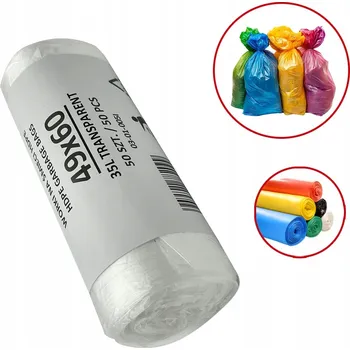 Pytle na odpadky HD SÁČKY NA ODPAD 35L 49x60 TRANSPARENTNÍ 50 Ks PRO TŘÍDĚNÍ ODPADU