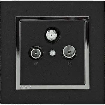 Elektrická zásuvka Zásuvka televizní RTV+Sat rámeček - černá černá