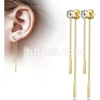 Náušnice Steel Edge Dámské náušnice z chirurgické oceli 3448 Barva: Zlatá