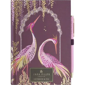 Dávkovač mýdla Sara Miller London Haveli Garden zápisník B6+pero Plum Dancing Cranes 12,5x17,5cm 128 stran luxusní designový zlatá-růžová-fialová s ptáčky