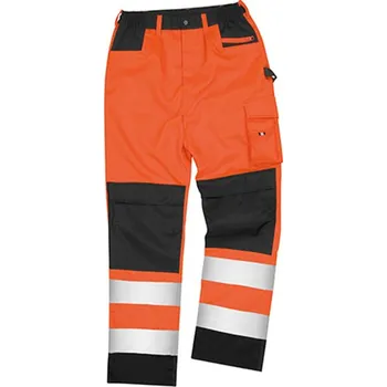 Pánské kalhoty Result Unisex bezpečnostní nákladní kalhoty R327X Fluorescent Orange 3XL