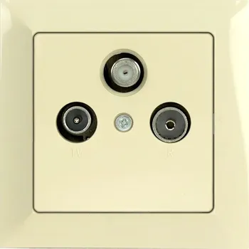 Elektrická zásuvka Zásuvka RTV + satelit béžová strojek + klapka do vícenásobného rámečku - béžová