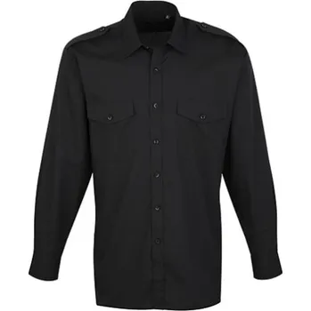 Premier Workwear Unisex pilotní košile s dlouhým rukávem PR210 Black 38 (15)