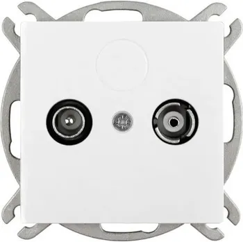 Stavebniny Zásuvka RTV průběžná modul bílá