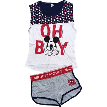 Dámské pyžamo Sun City Dámské pyžamo MICKEY MOUSE krátký rukáv modré Modrá, Velikost: M M