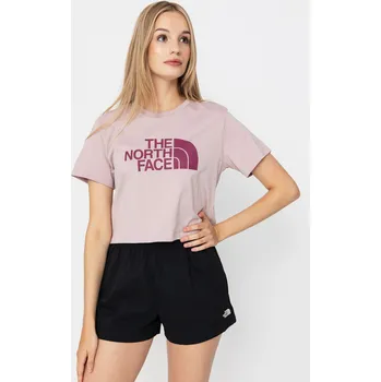 Dámské tričko The North Face Easy Relaxed Cropped (metal pink/cyber berry) S, růžová