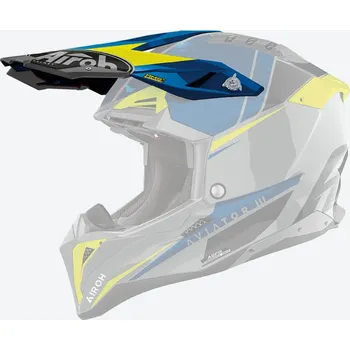 Helma na motorku AIROH kšilt pro přilbu AVIATOR 3 Push modrý lesklý