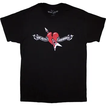 Pánské tričko Tom Petty & The Heartbreakers Heart Logo Black 2XL Tričko
