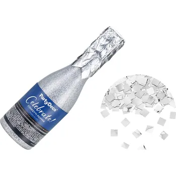 Vystřelovací konfety Šampaňské stříbrné 20,5 cm