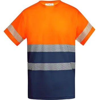Pánská móda Roly Tauri Pánské reflexní triko HV9317 Navy Blue 55-Fluor Orange 223 3XL