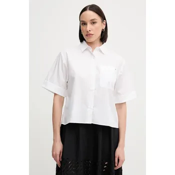 Pánská košile Bavlněná košile Tommy Hilfiger WW0WW44717 bílá 00X, vel. 42