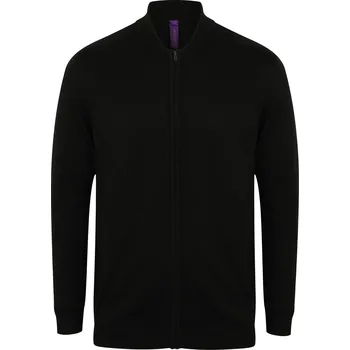 Pánský svetr Henbury Pánský svetr na zip H718 Black XXS