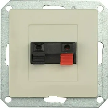 Stavebniny Zásuvka reproduktorová strojek + klapka do vícenásobného rámečku - písek