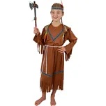 Rappa Dětský kostým Indiánka s čelenkou a peřím vel. M 117-128cm