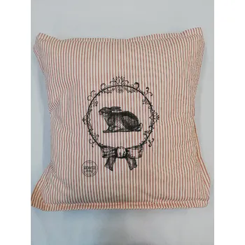 Nákupní taška Polštář bavlněný 40 x 40 cm - červený proužek - Králík