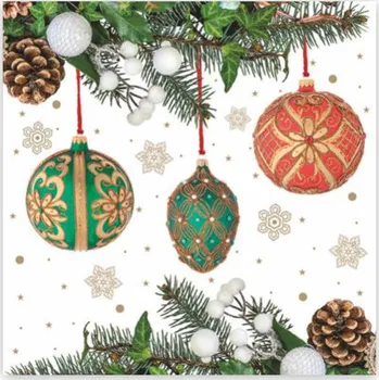 Papírový ubrousek Ubrousky 3-vrstvé, 33 x 33cm Vánoce ozdoby [20 ks]