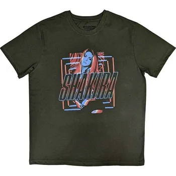 Pánské tričko Shakira Tričko Squares and Logo Unisex Green XL