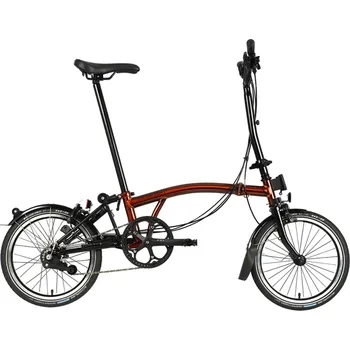 Skládací kolo Brompton C Line dvoubarevné Black Edice, Flame Laquer Typ řídítek: S