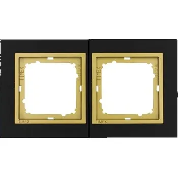 vypínač Rámeček 2-násobný černá - chrom