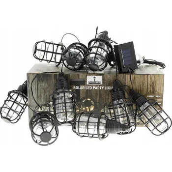 Venkovní osvětlení Solární girlanda 50 LED 10 ŽÁROVEK LOFT balkon zahrada