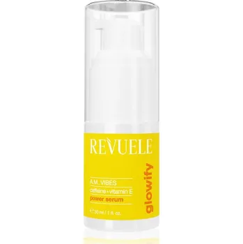 Pleťové sérum Revuele Glowify A.M. Vibes Power Serum Caffeine + Vitamin E rozjasňující sérum na oční okolí 30 ml