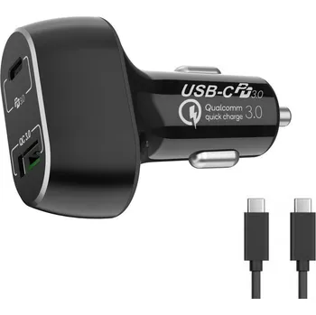 Winner Group - Nabíječka do auta 1xUSB-C + 1xUSB-A Power Delivery 63W černá