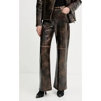 Dámské kalhoty Kalhoty Patrizia Pepe dámské, hnědá barva, široké, high waist, 8P0758 E064 8P0758.E064 88X, vel. 36