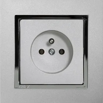 Elektrická zásuvka Zásuvka jednoduchá rámeček - stříbrná stříbrná