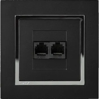 Elektrická zásuvka Datová zásuvka 2x8 pin rámeček - černá zlatá