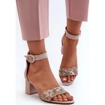 Dámské sandále Dámské Sandály Maciejka Kožené 04141-25/00-5 Barva: Béžová, Velikost: 36