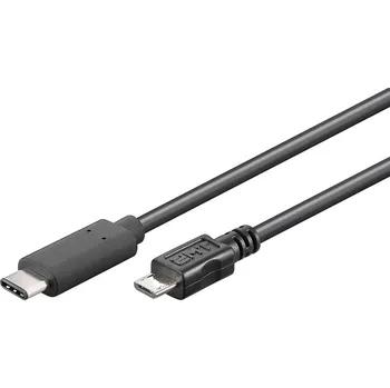 Datový kabel PremiumCord USB-C/male - USB 2.0 Micro-B/Male, černý, 0,6m