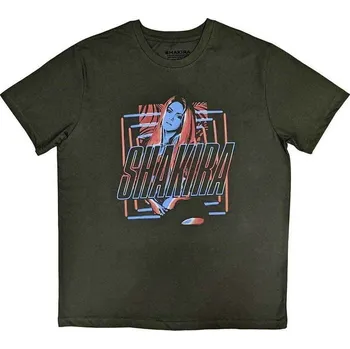 Pánské tričko Shakira Tričko Squares and Logo Unisex Green 2XL