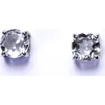 Zlaté náušnice, přírodní křišťál, bílé i žluté zlato - NŠ 1250