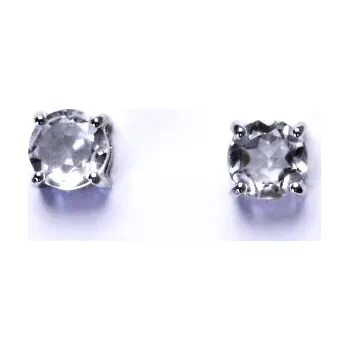 Náušnice Zlaté náušnice, přírodní křišťál, bílé i žluté zlato - NŠ 1250