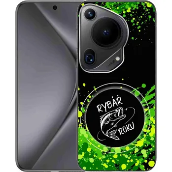 Pouzdro na mobilní telefon Gelový kryt mmCase na Huawei Pura 70 Ultra - rybář roku černé pozadí