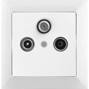 Stavebniny Zásuvka RTV + satelit bílá kompletní zásuvka - bílá