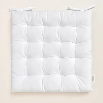 Podsedák Bílý velurový polštář na židli 40x40 cm