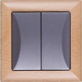 Stavebniny Žaluziový vypínač tlačítkový strojek + klapka do vícenásobného rámečku - grafit