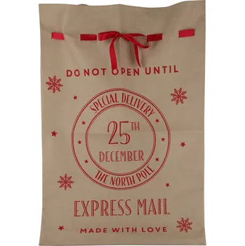 Vánoční dekorace H&L Pytel na vánoční dárky 70x100cm, přírodní