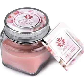 Svíčka Malá vonná svíčka ve skle s jmenovkou - 2 (Orchid) pudrová