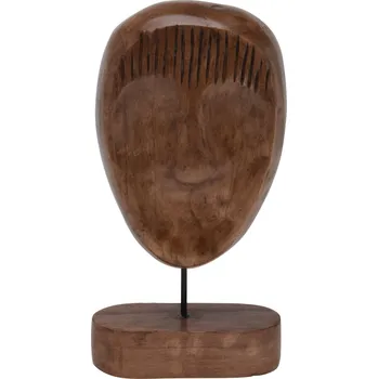 H&L Dekorace ze dřeva Tuma – 38 cm, tmavě hnědá, nižší zaoblený tvar