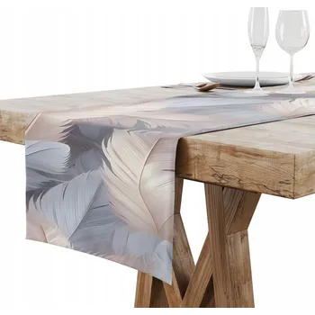 ubrus BĚHOUN NA STŮL MATNÝ HLADKÝ 40x120 BOHO PASTELOVÉ PEŘÍ 004