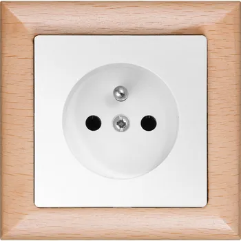 Stavebniny Zásuvka jednoduchá strojek + klapka do vícenásobného rámečku - bílá