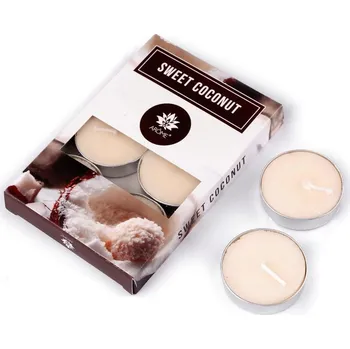 Svíčka Vonná čajová svíčka 11 g x 6 kusů - 4 (sweet coconut) béžová sv.